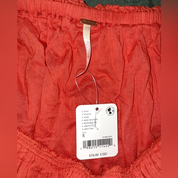 FREE PEOPLE "Taking Sides" Backless Mini Dress in Red Mango, Size Small, NWT - Picture 14 of 14